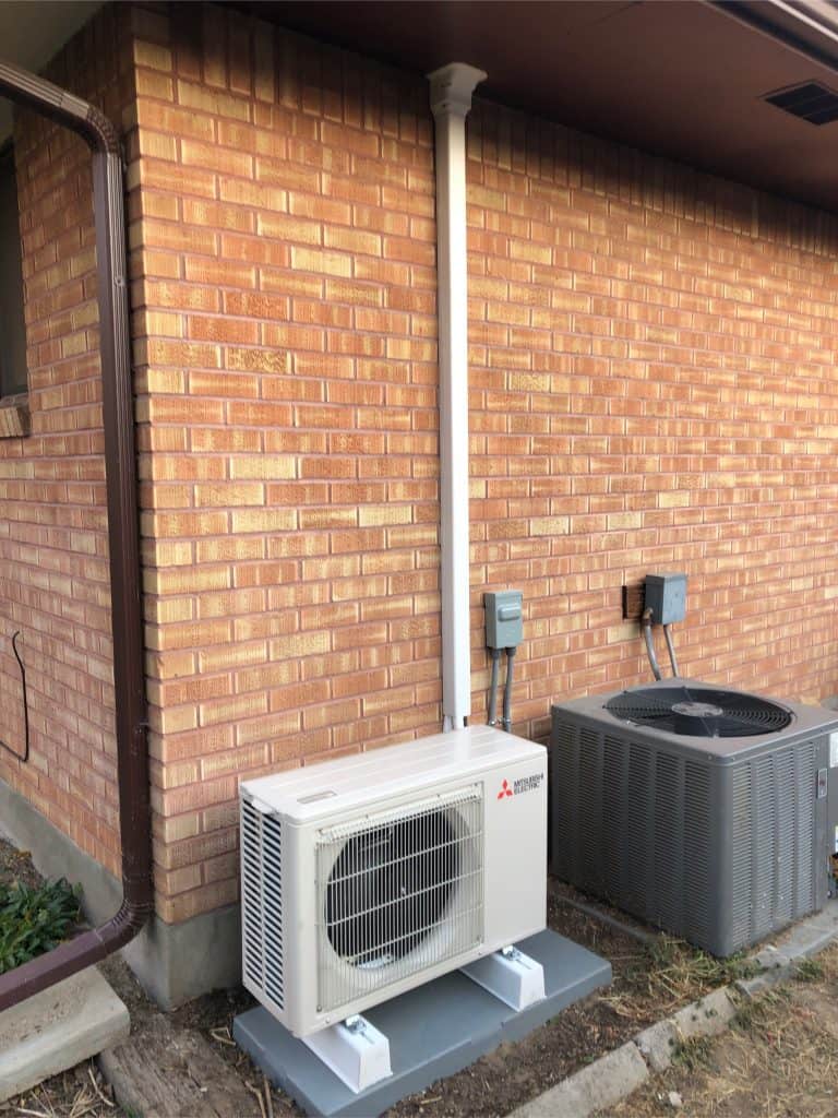 heat pump outside a home office in Boise, ID