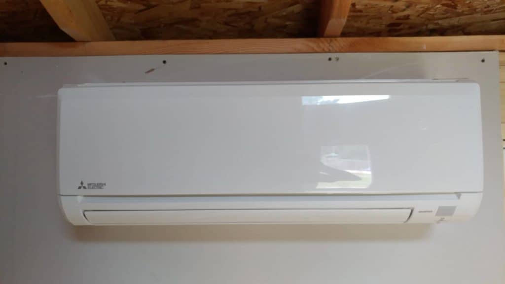 The Ductless System Fit Perfectly Into This Shed Home Office